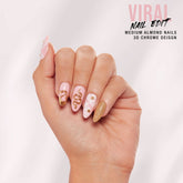 Close-up of a model's hand wearing Salon Perfect 349 Viral nail Edit Snake Press On Nail.